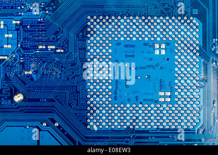Carte électronique de carte mère arrière close up Banque D'Images