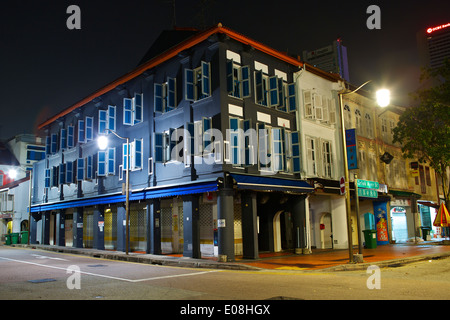 Bâtiments de style colonial à Telok Ayer Street, Singapour. Banque D'Images