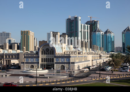 Souk central dans la ville de Sharjah, Emirats Arabes Unis Banque D'Images