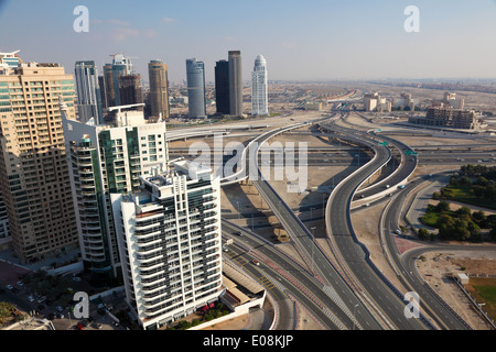 Intersection de l'autoroute à Dubaï, Émirats Arabes Unis Banque D'Images