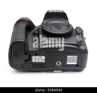 Nikon D800 appareil photo numérique découpe sur fond blanc Banque D'Images