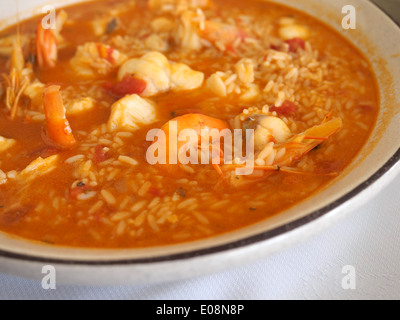 Arroz de marisco - plat de fruits de mer portugais avec poissons, fruits de mer et riz Banque D'Images