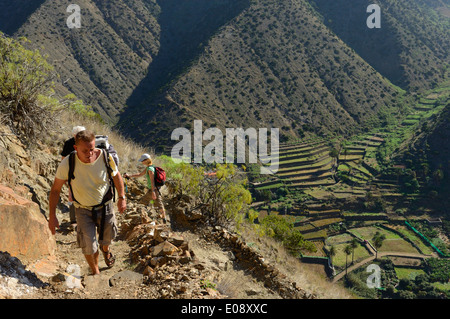 Marche circulaire Vallehermoso. La Gomera, Canaries, province de Santa Cruz de Tenerife. Espagne Banque D'Images