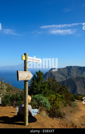 Marche circulaire Vallehermoso. La Gomera. Canaries, province de Santa Cruz de Tenerife. Espagne Banque D'Images