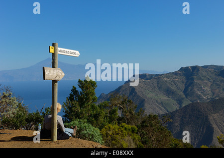 Marche circulaire Vallehermoso. La Gomera. Canaries, province de Santa Cruz de Tenerife. Espagne Banque D'Images