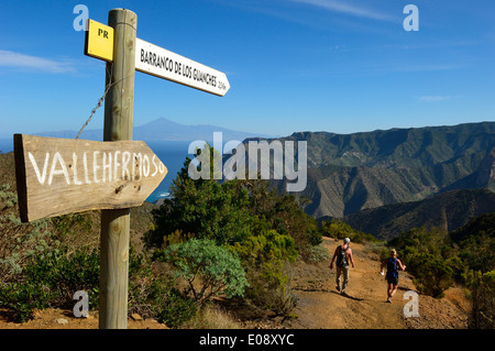 Marche circulaire Vallehermoso. La Gomera. Canaries, province de Santa Cruz de Tenerife. Espagne Banque D'Images