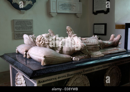 Le tombeau Kyrle, Église de Saint-barthélemy, beaucoup Marcle, Herefordshire, Angleterre, RU Banque D'Images