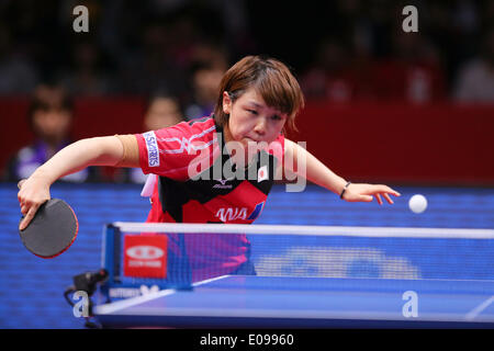 1ère Gymnase de Yoyogi, Tokyo, Japon. 5 mai, 2014. Yuka : Ishigaki (Japon), le 5 mai 2014 - Tennis de Table : 2014 World Team Tennis de table la femme Finalmatch Championnats entre la Chine 3- 0le Japon au 1er Gymnase de Yoyogi, Tokyo, Japon. © Yohei Osada/AFLO SPORT/Alam Banque D'Images