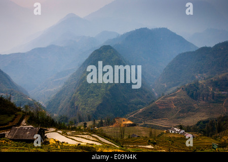 Le paysage autour de Sa Pa, province de Lao Cai, Vietnam Banque D'Images