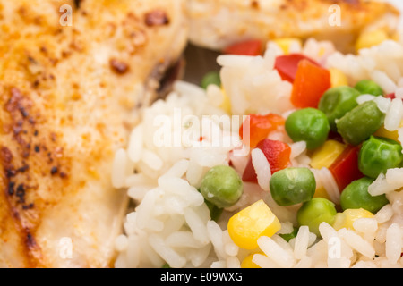 Riz aux légumes et poulet Jeu Banque D'Images