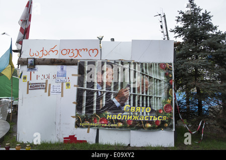 Avril 2014 à Maidan Nezalezhnosti (Майдан Незалежності : Ukrainien [maɪ̯dˈan ɛʒnosci nezal'],, Kiev, Ukraine. Banque D'Images