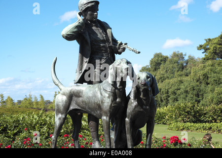 Huntsman et les chiens statue par Henri Alfred Marie Jacquemart dans Royal Botanic Gardens de Sydney , Australie Banque D'Images