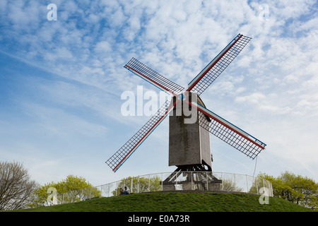 Moulin à vent Sint-Janhuismolen à Bruges, Brugge, Belgique Banque D'Images