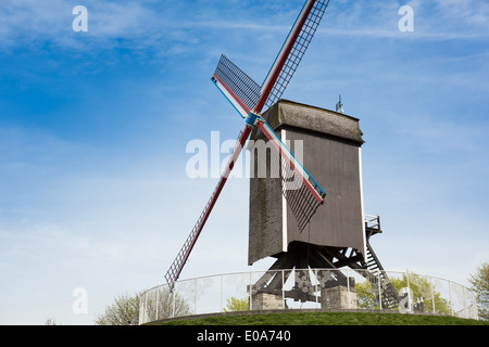 Moulin à vent Sint-Janhuismolen à Bruges, Brugge, Belgique Banque D'Images