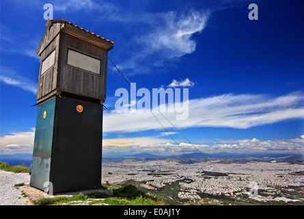 Vue panoramique d'Athènes d'Hymette ('Ymittos'), l'Attique, Grèce la montagne Banque D'Images