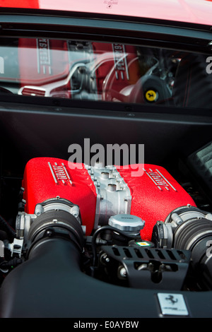 Ferrari 458 Italia l'extrémité arrière du moteur montrant Banque D'Images