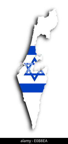 Carte d'Israël avec l'intérieur du pavillon isolé Banque D'Images