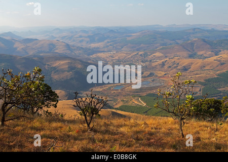 Paysage de montagne à partir de Mount Sheba à Pilgrim's Rest dans le Mpumalanga, Drakensberg du nord Banque D'Images