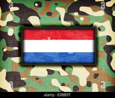 Amy camouflage avec drapeau sur elle aux Pays-Bas Banque D'Images