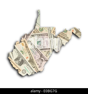 Plan de West Virginia remplis de beaucoup de dollars Banque D'Images