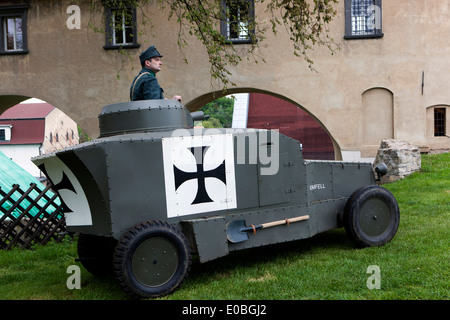 Voiture blindée Austro-hongroise WWI Armour Panzer Romfell Banque D'Images