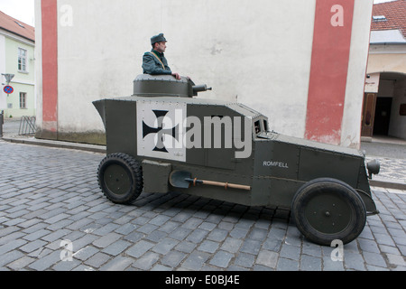 Voiture blindée Austro-hongroise WWI Armour Panzer Romfell Banque D'Images