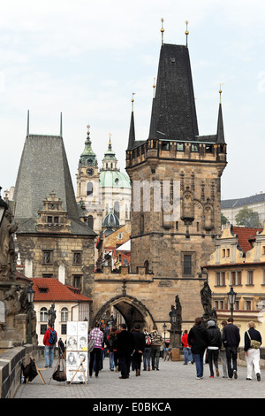 Prague, sur le pont Karl's, Prag, auf der Karlsbruecke Banque D'Images