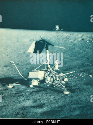 Apollo 12 en arrière-plan et arpenteur 3 Banque D'Images