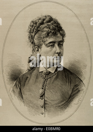 Pauline Lucques (1841-1908). La Soprano autrichienne. Dans la gravure Illustration espagnole et américaine, 1878. Banque D'Images