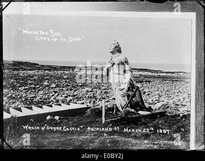 Épave de navire 'Derry Château' à Enderby Island, îles Auckland, 22 mars 1887 Banque D'Images