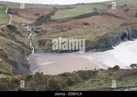 Mwnt plage près de Cardigan, Wales. Banque D'Images