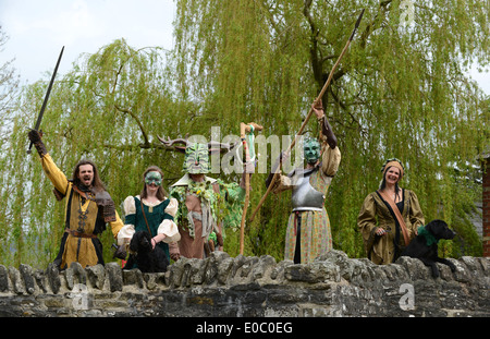 Le Green Man Festival célébration du premier mai à l'Oisans dans le Shropshire Banque D'Images