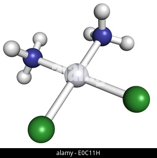Médicament de chimiothérapie du cancer du cisplatine, la structure chimique. Banque D'Images
