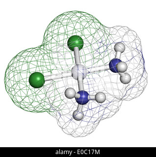 Médicament de chimiothérapie du cancer du cisplatine, la structure chimique. Banque D'Images