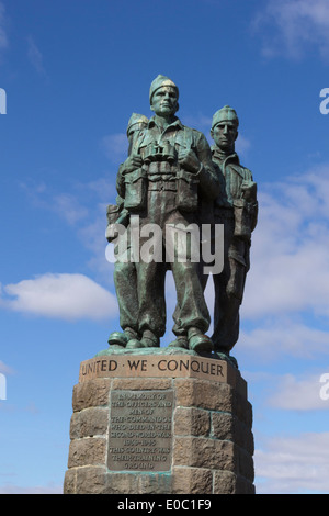 Gros plan du monument commémoratif de guerre Commando Ecosse Highland Spean Bridge Banque D'Images