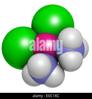 Médicament de chimiothérapie du cancer du cisplatine, la structure chimique. Banque D'Images