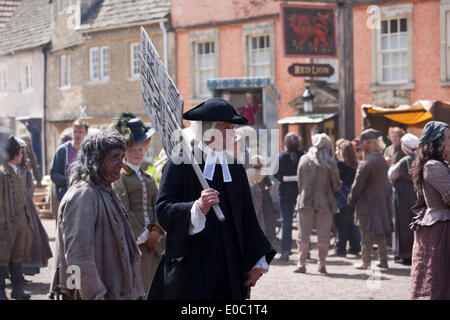 Corsham, Wiltshire, Royaume-Uni. 7e mai 2014. Le tournage de Poldark Banque D'Images