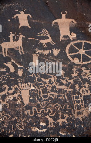 Des pétroglyphes, Presse Rock National Historic Site, Utah USA Banque D'Images