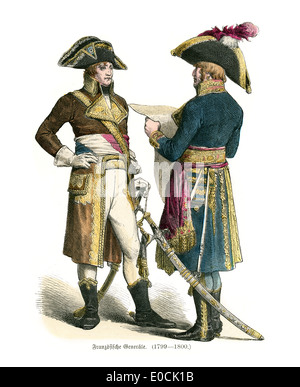 Costumes traditionnels de l'anglais général, de 1799 à 1800 Banque D'Images