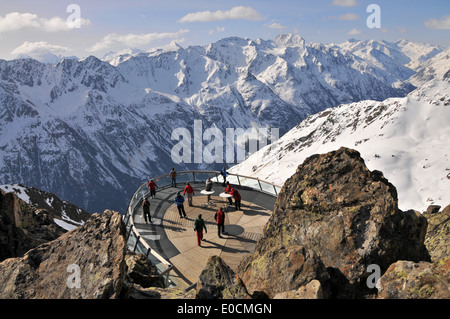 La plate-forme d'observation sur le sommet de Gaislachkogel, hiver au Tyrol, Sölden, Ötztal, Tyrol, Autriche Banque D'Images