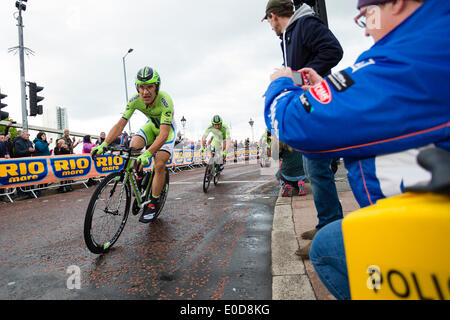 Belfast, Irlande du Nord. 09 mai, 2014. Les coureurs Cannondale en action au cours de la montre par équipe et première étape du Giro d'Italia. Credit : Action Plus Sport Images/Alamy Live News Banque D'Images