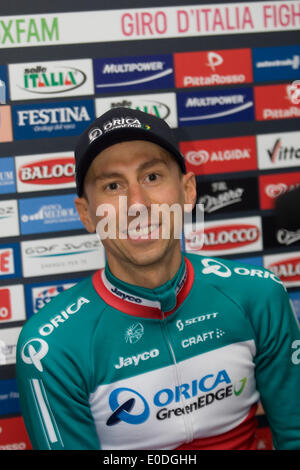 Belfast, Irlande du Nord. 09 mai, 2014. Ivan Santaromita de Orica-GreenEdge le 23-08-2003 L'étape contre la montre par équipe en 2014 Giro d'Italia Crédit : Bonzo/Alamy Live News Banque D'Images