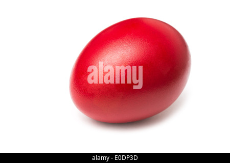 Oeuf de Pâques rouge Isolated On White Banque D'Images