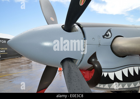 Détails de l'hélice de l'avion Pilatus PC-9 M. Banque D'Images