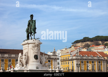 Statue équestre du roi Jose je de 1775 à Lisbonne, Portugal. Banque D'Images