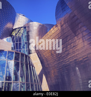 Vue détaillée du musée Guggenheim de Bilbao, en Biscaye, Pays Basque, Espagne Banque D'Images
