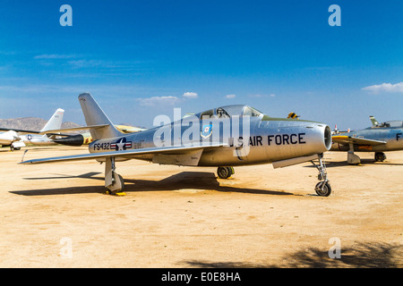 Une République F-84F Thunderstreak au Champ de Mars Le Musée de l'air à Riverside en Californie Banque D'Images