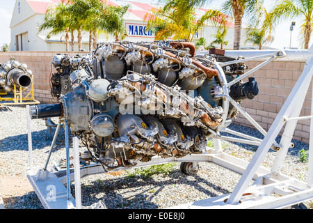 Un cylindre moteur radial 28 Mars au Musée de l'air Champ à Riverside en Californie Banque D'Images