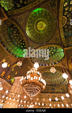 L'egypte, Le Caire. Mohammed Ali Moschee. Photographie intérieur., Egypte, Le Caire. Mohammed Ali Moschee. Innenaufnahme. Banque D'Images