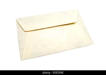 Enveloppe ancienne isolé sur fond blanc. Banque D'Images